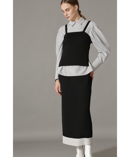 ストレッチドビー ウールギャバレースカラードレス ADORE - 通販