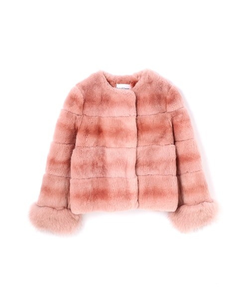 Pinky&Dianneベビーピンクラビットファーコート38