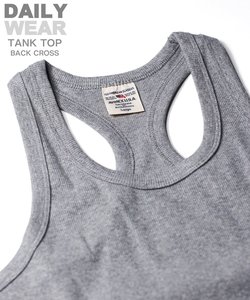 《DAILY／デイリー》RIB TANK TOP BACK CROSS／リブ タンクトップ バッククロス  デイリーウェア