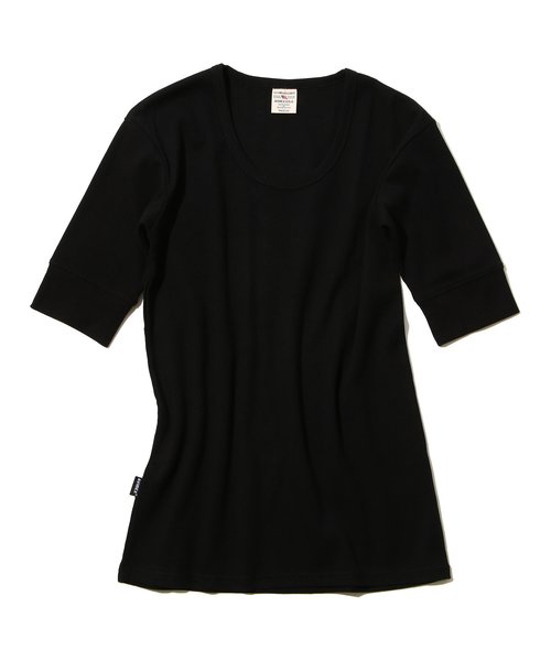 《DAILY／デイリー》HALF SLEEVE U-NECK T-SHIRT／デイリー 五分袖 Uネック Tシャツ／AVIREX