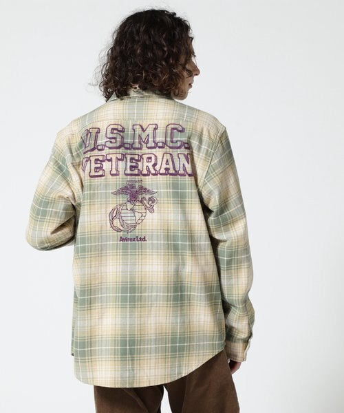 L／S CHECK SHIRT USMC ／ チェック シャツ USMC | AVIREX ジェラピケレディース接触冷感プリントTシャツ＆ショートパンツセット