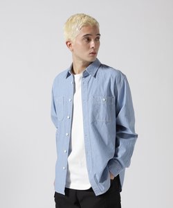 《DAILY／デイリー》BASIC CHAMBRAY LONG SLEEVE SHIRT ／ 長袖 ベーシック シャンブレー シャツ ／ 