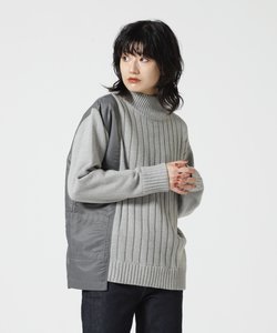 ≪WEB&DEPOT限定≫NYLON COMBI POCKET KNIT／ ナイロンコンビポケットニット