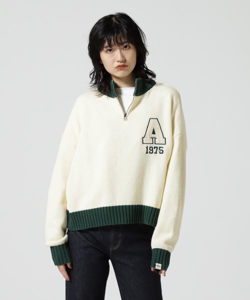 COLLEGE WAPPEN KINIT TOPS／ カレッジワッペンニットトップス