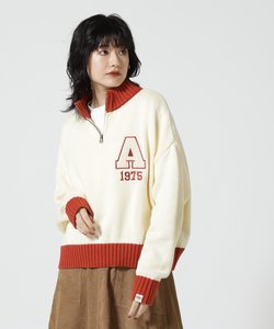 COLLEGE WAPPEN KINIT TOPS／ カレッジワッペンニットトップス