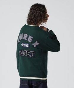 LETTERED CHENILLE PATCH CREW NECK SWEATER ／ レタード シェニール パッチ クルーネック セーター