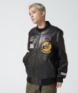 AGED LEATHER BLOUSON TOMCATTERS ／ エイジド レザー ブルゾン トムキャッターズ