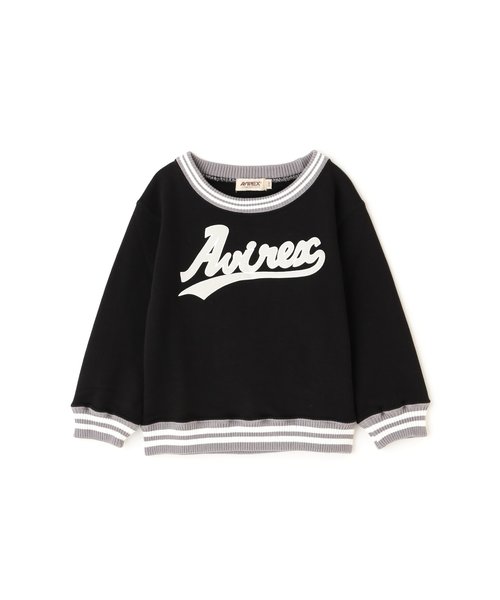 《KIDS》BASEBALL CREW NECK SWEAT／ベースボール ラインリブ クルーネック スウェット