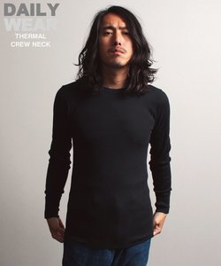 《DAILY／デイリー》THERMAL L／S CREW NECK T-SHIRT／サーマル 長袖 クルーネック Tシャツ 