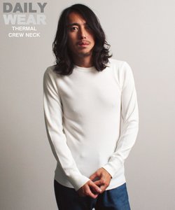 《DAILY／デイリー》THERMAL L／S CREW NECK T-SHIRT／サーマル 長袖 クルーネック Tシャツ 