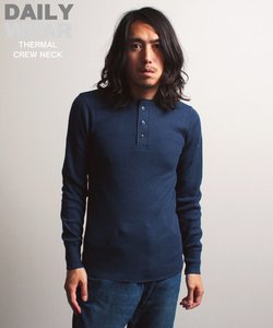 《DAILY／デイリー》THERMAL L／S CREW NECK T-SHIRT／サーマル 長袖 クルーネック Tシャツ 