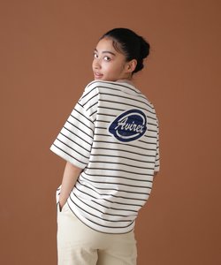 BACK PRINT BORDER TOPS／ バックプリントボーダートップス／Tシャツ