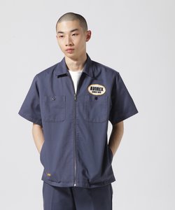 《WEB&DEPOT限定》SHORT SLEEVE ZIP UP WORK SHIRT ／ジップアップ ワークシャツ ／ AVIREX 