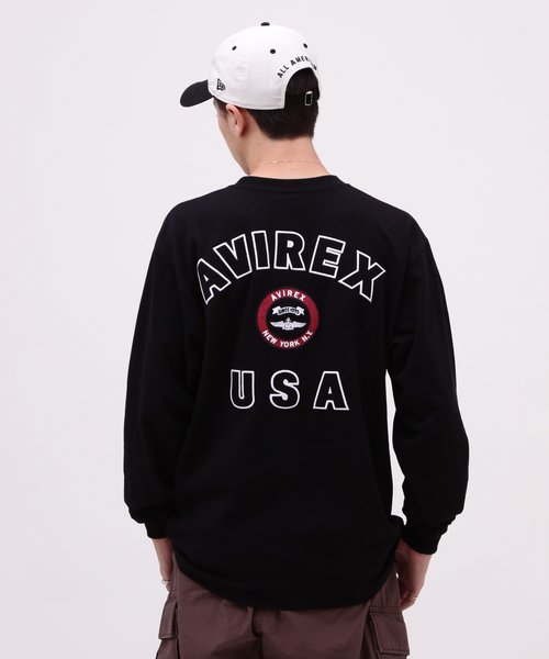 VARSITY LOGO L／S T-SHIRT ／ バーシティ ロゴ 長袖Tシャツ／ AVIRE