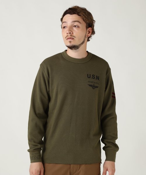 NAVAL L／S WAFFLE T-SHIRT