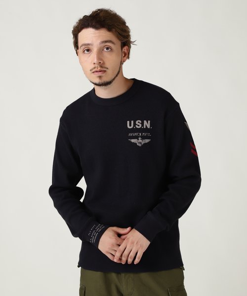 NAVAL L／S WAFFLE T-SHIRT