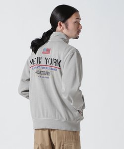 L／S FADE WASH STAND ZIP SWEAT NYC ANG