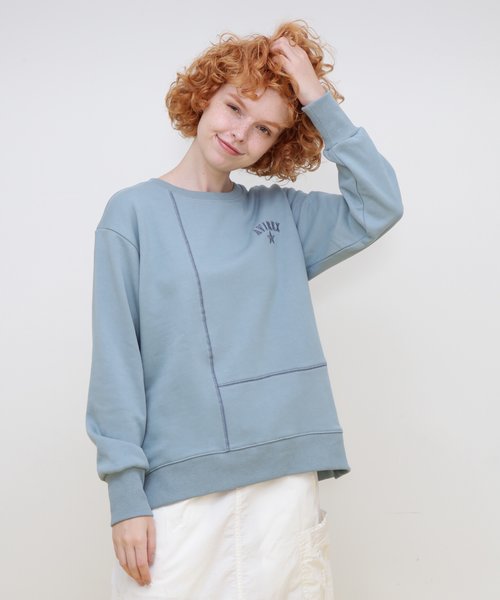 COLOR STITCH SWEAT SHIRT／カラーステッチ スウェットシャツ