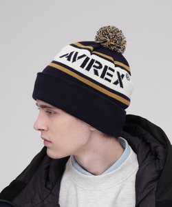 BONBON LOGO KNIT CAP ／ ボンボン ロゴ ニットキャップ ／ AVIREX ／ アヴィレックス