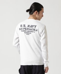LONGSLEEVE WAFFLE T-SHIRT U.S.NAVY ／ 長袖 ワッフルTシャツ ユーエスネイビー ／ AVIREX ／