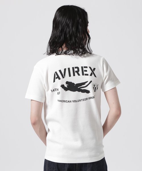 《WEB&DEPOT限定》MINI WAFFLE CREWNECK T-SHIRT ／ ミニワッフル クルーネック Tシャツ ／ AVIRE