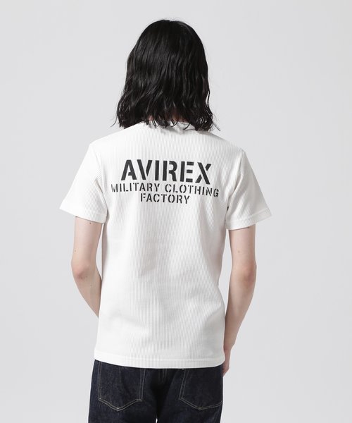 《WEB&DEPOT限定》MINI WAFFLE V NECK T-SHIRT ／ ミニワッフル Vネック Tシャツ ／ AVIREX