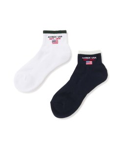 《直営店限定》LINE CREW LOW SOCKS ／ ライン  クルー ロウ ソックス ／ AVIREX ／ アヴィレックス