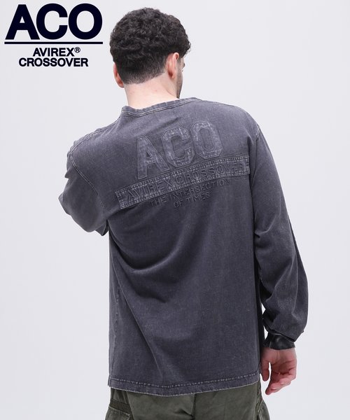 《CROSSOVER》FADED WASH LONGSLEEVE T-SHIRT ／ フェイデッド ウォッシュ 長袖Tシャツ 