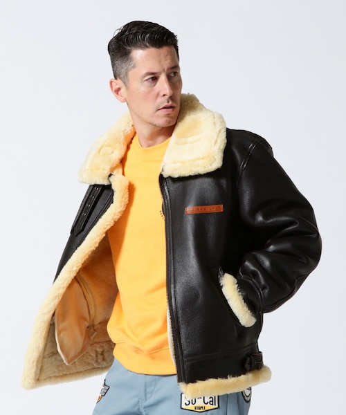 AVIREX LIMITED B-15 フライトジャケット B-15 フライトジャケット L AVIREX ムートン B-3 茶HN1731 新着