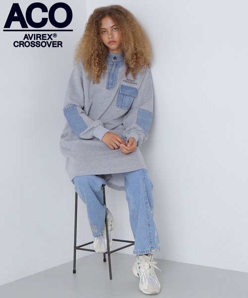 《CROSSOVER》DENIM COMBI ONEPIECE／デニムコンビワンピース