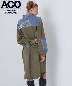 《CROSSOVER》DENIM COMBI ONEPIECE／デニムコンビワンピース