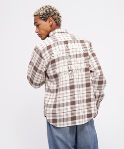 LONGSLEEVE CHECK EMB SHIRT USAF ／ ロングスリーブ チェック エンブロイダリー シャツ USAF 