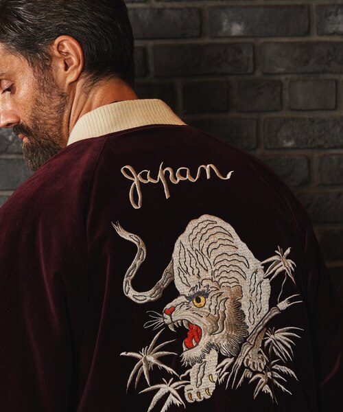 AVREX スカジャン リバーシブルー ホワイト レッド AVIREX