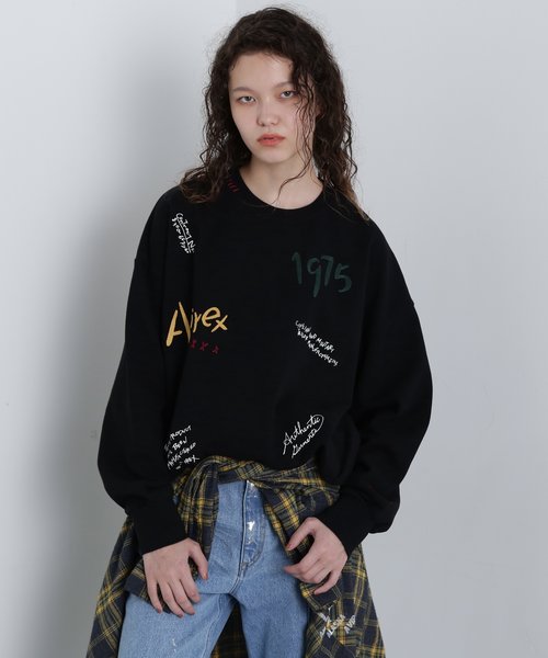 《直営店限定》HAND LIKE EMBROIDERY SWEAT／ハンドライク刺繍スウェット