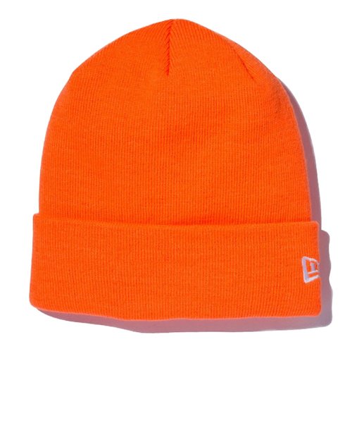 ニューエラ（NEW ERA）ニット帽 ベーシック カフニット 蛍光オレンジ