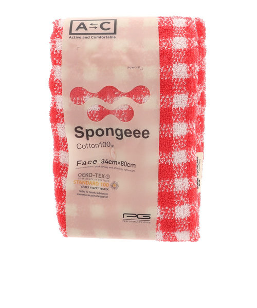 Spongeee フェイスタオル チェック 911PA0AZ6828CHRED