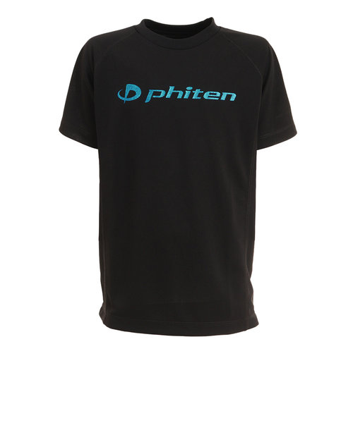 ファイテン（PHITEN）ジュニア スムースドライ Tシャツ 半袖 ロゴ入り BKBL 3120JG40410 バレーボール スポーツウェア 吸汗速乾 バレー…