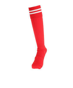 サッカー ソックス ドライプラス ライン ストッキング 1足組 750GM9OK002-RED-M 赤 靴下