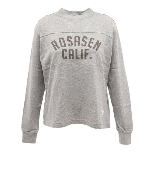 rosasenシャツ レディース アイレットメッシュ長袖モックネックシャツ 045 22212 012