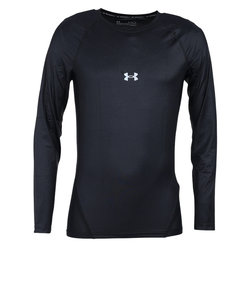 アンダーアーマー（UNDER ARMOUR）野球 アンダーシャツ 長袖 夏用 アイソチル コンプレッション ロングスリーブ クルー 黒 UPF50 紫外線カッ…