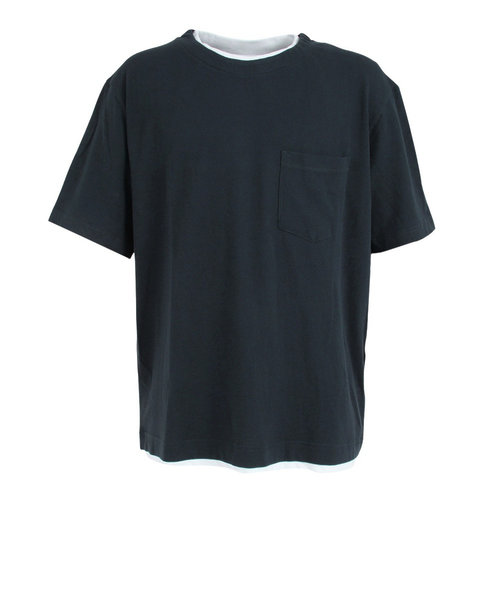 パフォーマンスギア（PG）Tシャツ メンズ 半袖 フェイクレイヤードクルーネックシャツ 871PA1CG6320NVY