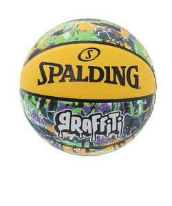 スポルディング（SPALDING）バスケットボール 5号球 ジュニア グラフィティグリーンxイエロー ラバー 84-518J