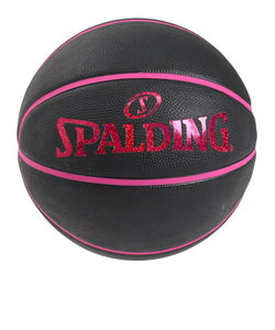 スポルディング（SPALDING）バスケットボール ホログラム ブラック×ピンク 6号球 84-534J 屋外 室外