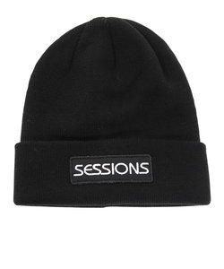 セッションズ（SESSIONS）ニット帽 ワッペン カフ ワッチ 218185 BLK 防寒