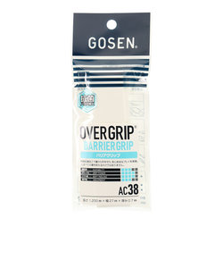 ゴーセン（GOSEN）テニスグリップテープ バリアグリップ 1本入り ホワイト AC38W