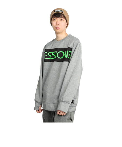 セッションズ（SESSIONS）スノーボード ボードウェア ジャケット DWR FLEECE CREW 長袖Tシャツ 211199 グレー