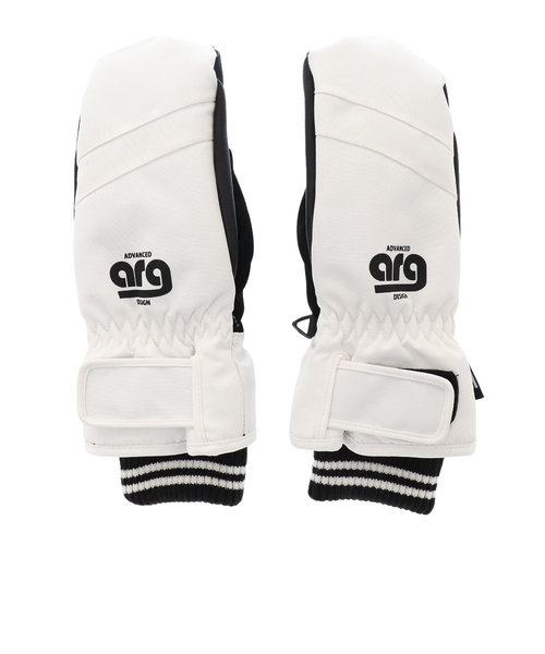 エーアールジー（arg）スノーボード スキー グローブ レディース SOLID ミトン ARG11023 WHITE 手袋