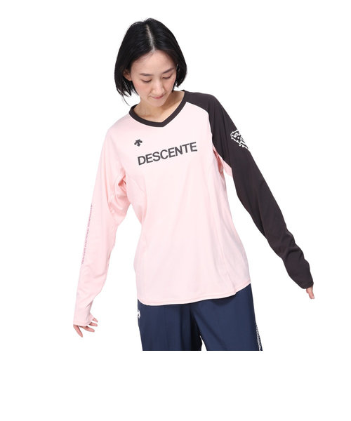 デサント（DESCENTE）バレーボールウェア 透けにくいプラクテイス長袖Tシャツ DX-B1045XB PKBK
