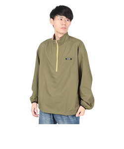 エクストララージ（XLARGE）ナイロン ハーフジップ ジャケット 101221021007-OLIVE