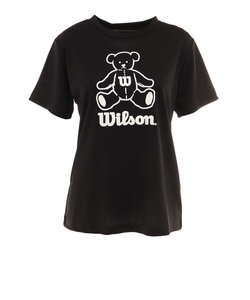 ウイルソン（Wilson）テニスウェア レディース ビッグロゴ ドライ半袖Tシャツ 412270-BK